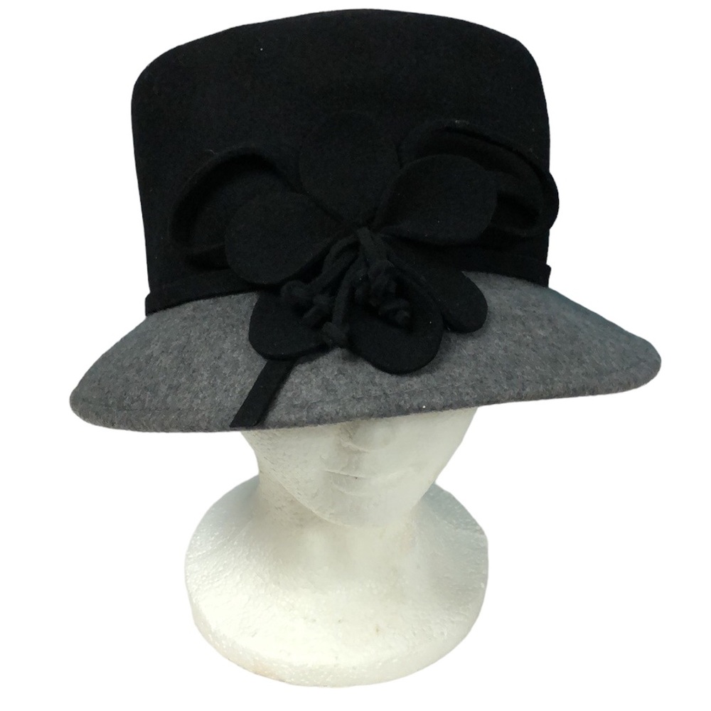 AUGUST 100%‎ wool gray black bucket hat